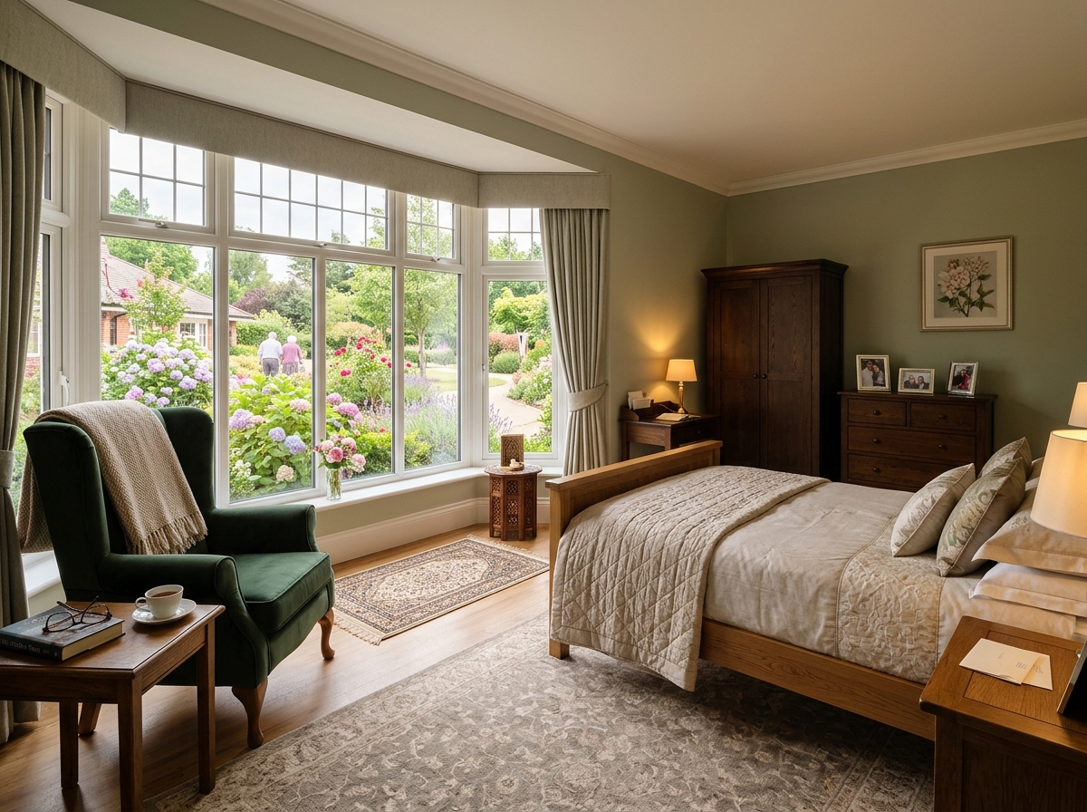 An illustrative residential bedroom with comfortable furnishings and natural light